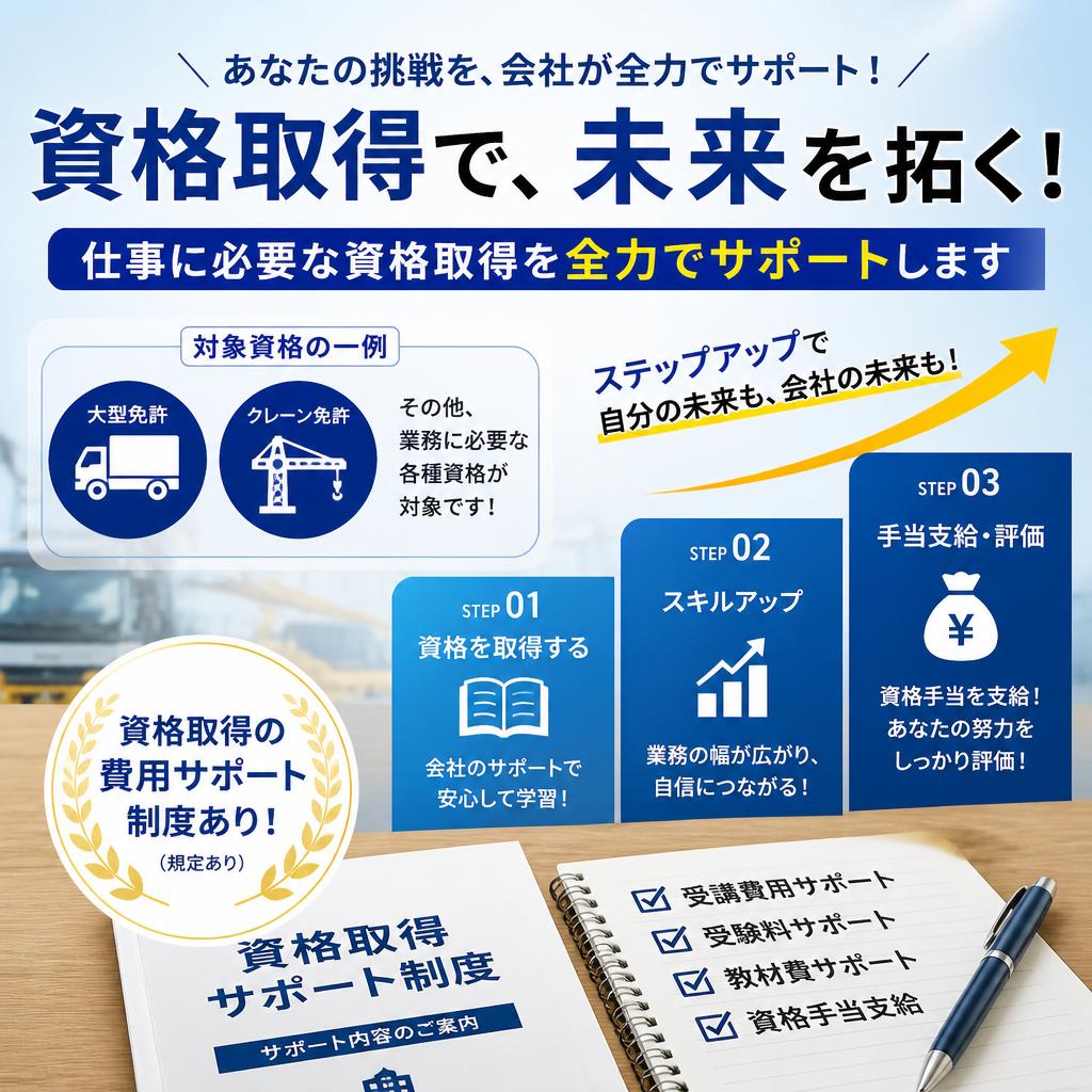 手に職をつけるための資格取得支援