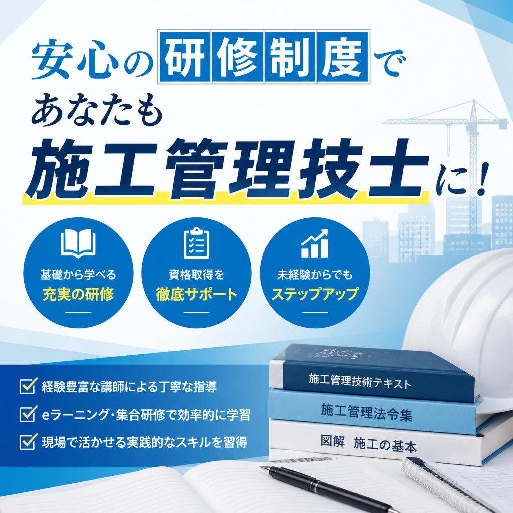 安心の研修制度であなたも施工管理技士に！