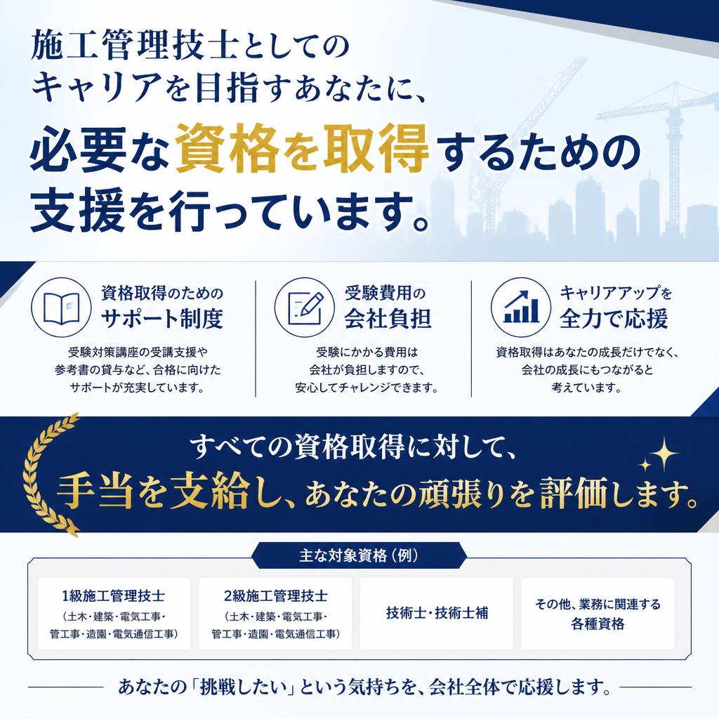 資格取得支援で更なる成長を！