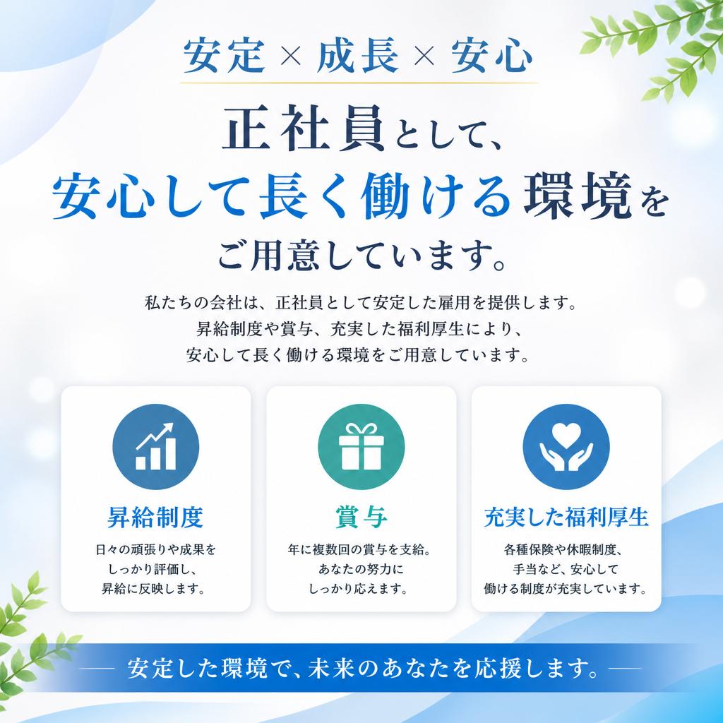 正社員としての安定した雇用