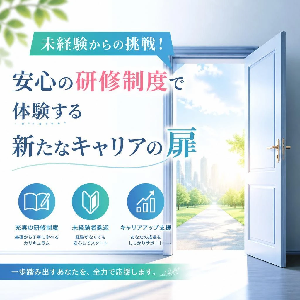 未経験からの挑戦！安心の研修制度で体験する新たなキャリアの扉