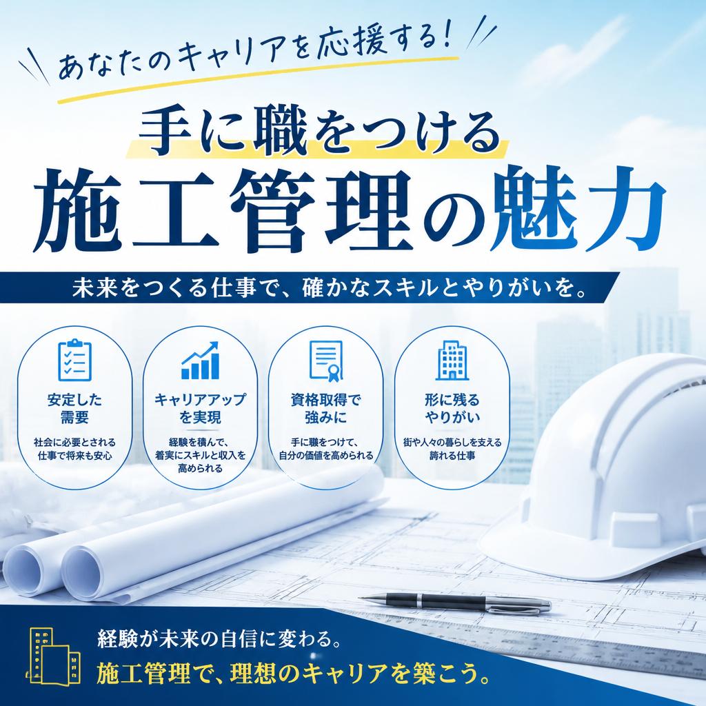 あなたのキャリアを応援する！手に職をつける施工管理の魅力