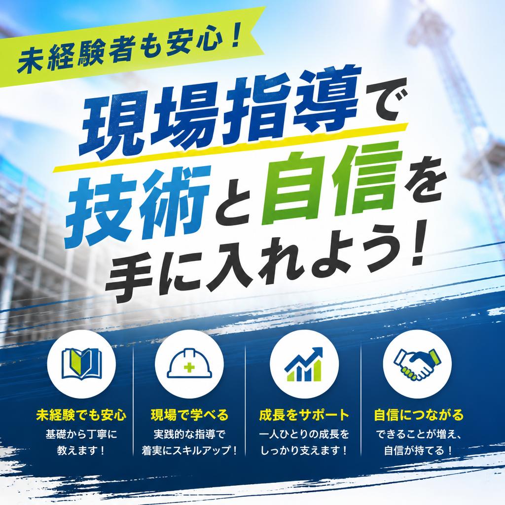 未経験者も安心！現場指導で技術と自信を手に入れよう！