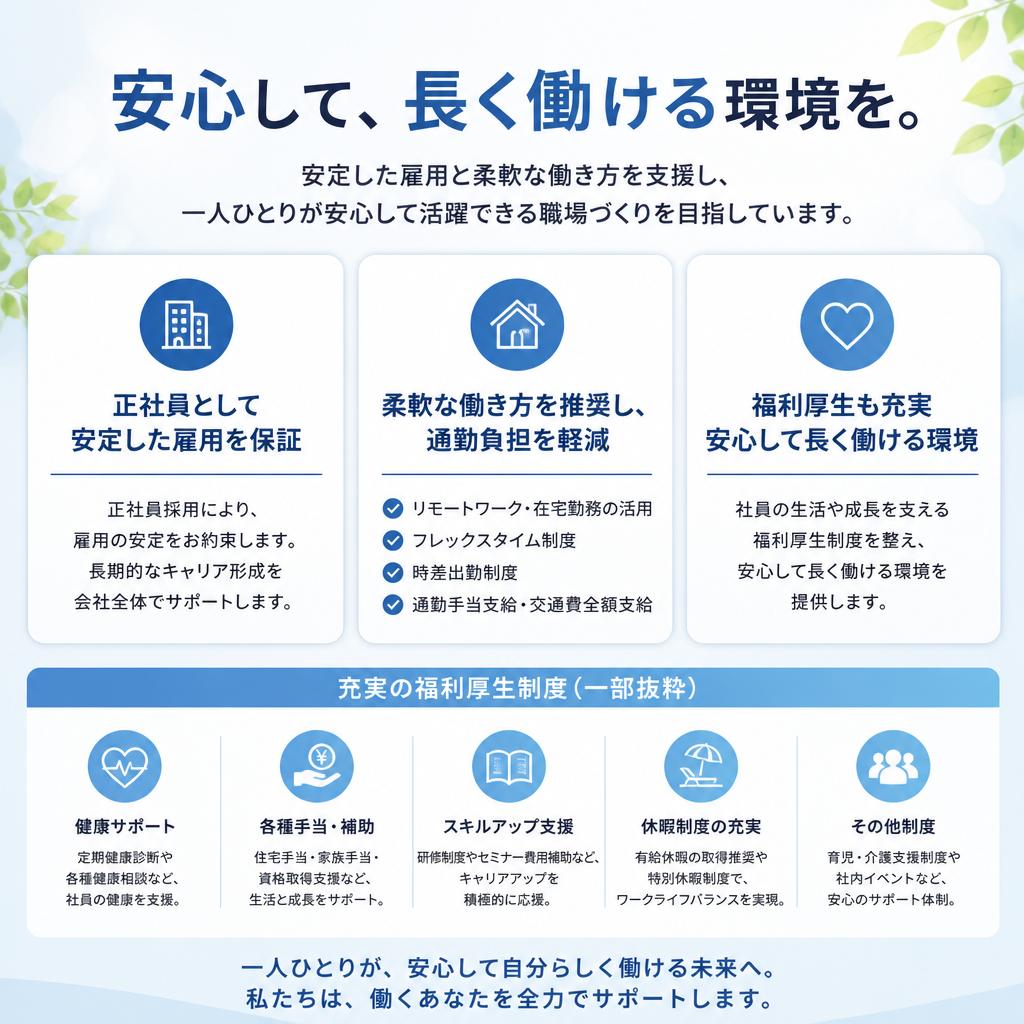 働きやすい職場環境と福利厚生