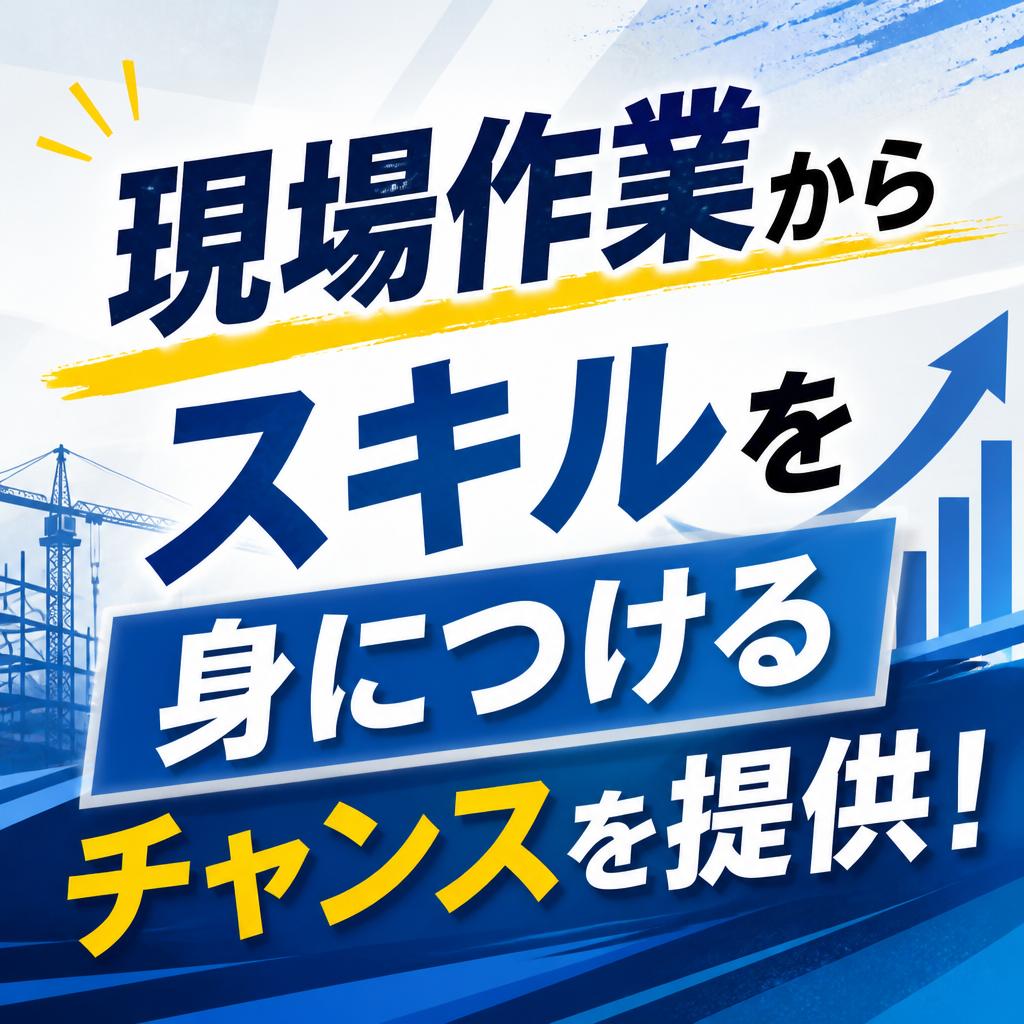 現場作業からスキルを身につけるチャンスを提供！