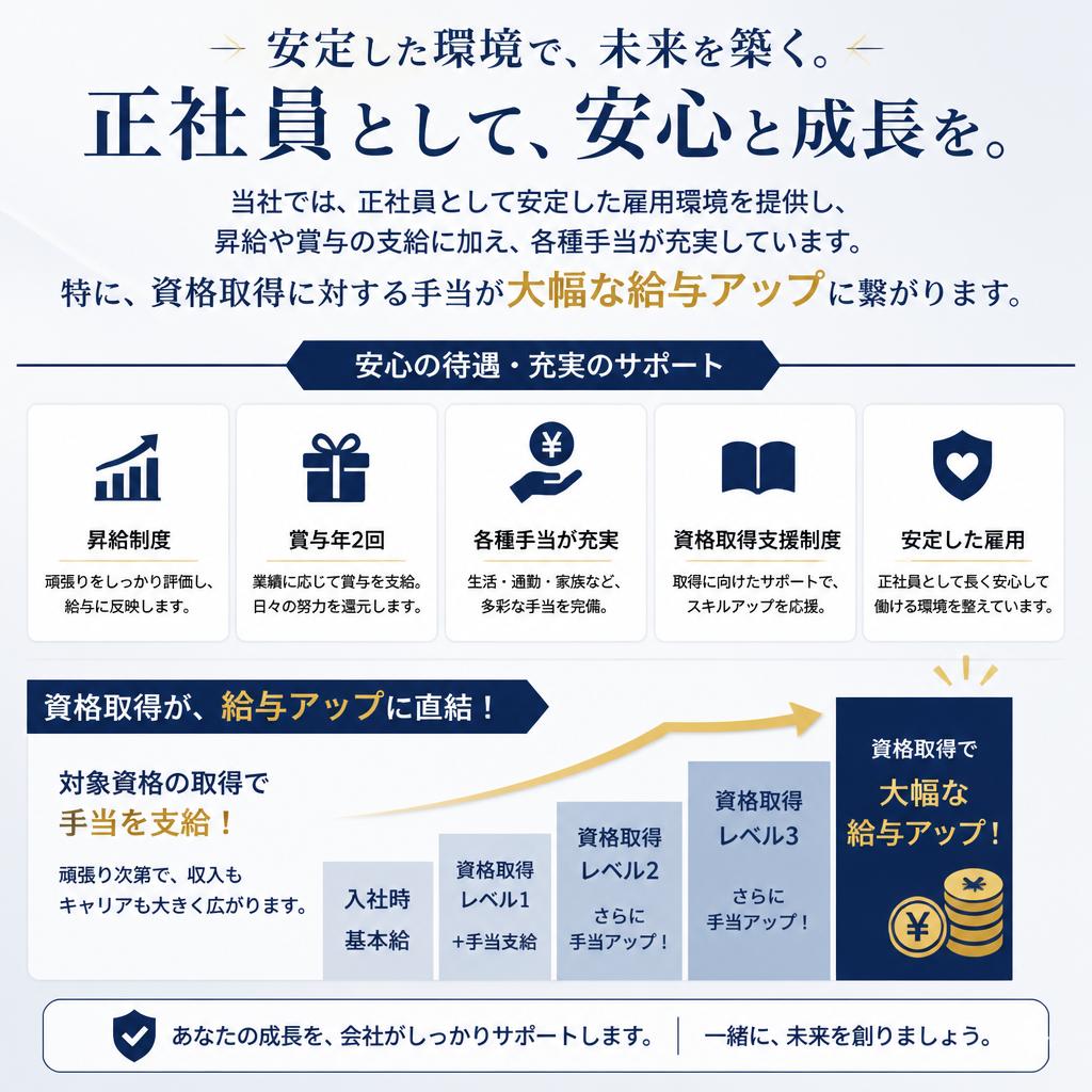 2. 充実した福利厚生で安定した生活を